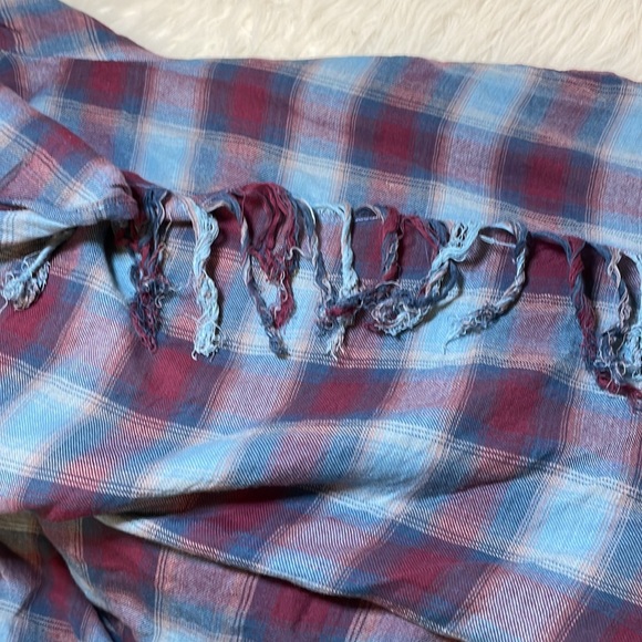 En Créme Plaid Flannel Fringe Cardigan - Picture 10 of 10